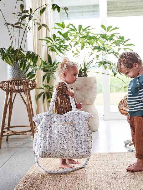 Luiertas Pluim beige, bedrukt+IVOOR MET PRINT+plantaardig ivoor+vanille+wit, bedrukt - vertbaudet enfant 