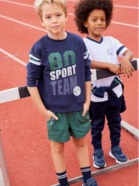 Sweat zippé à capuche sport garçon Bleu foncé - vertbaudet enfant 