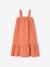 Lange jurk van katoengaas oranje - vertbaudet enfant 