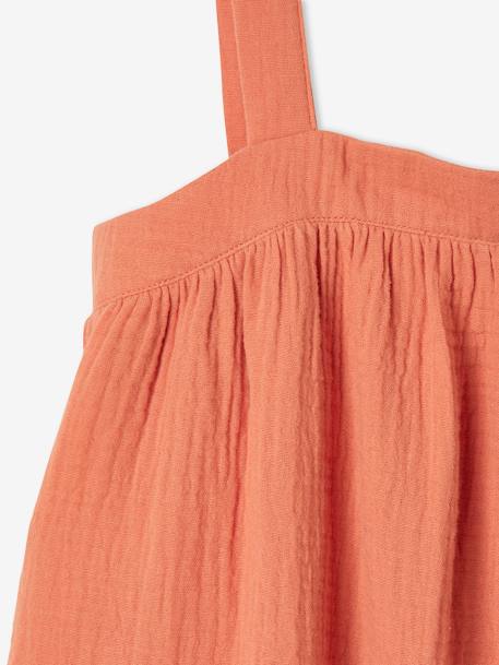 Robe longue en gaze de coton fille orange - vertbaudet enfant 