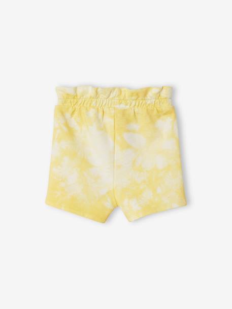 Korte broek voor baby's met tie and dye effect van molton geel+roze - vertbaudet enfant 