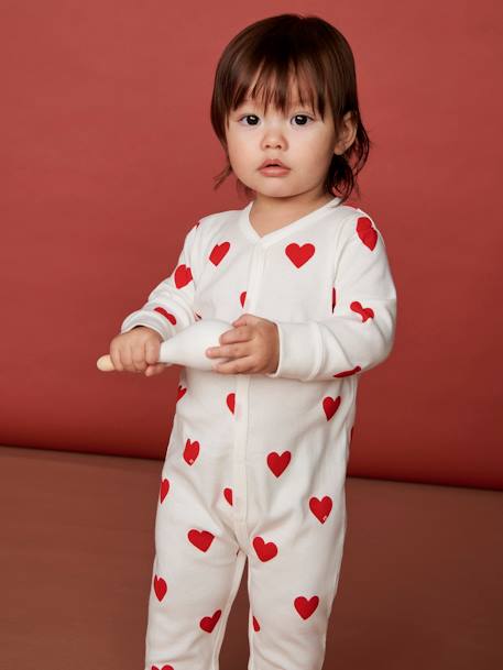 Dors-bien coeurs bébé en coton bio PETIT BATEAU blanc imprimer coeur - vertbaudet enfant 