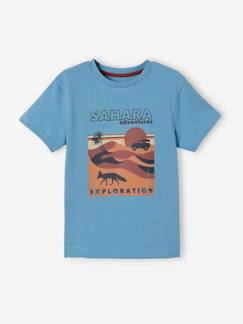 Jongens-T-shirt, poloshirt, souspull-Jongensshirt met saharamotief en korte mouwen