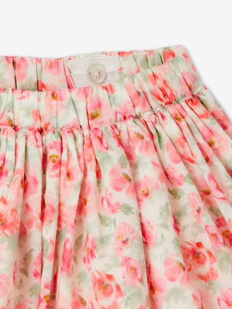 Jupe de cérémonie à fleurs fille ivoire imprimé - vertbaudet enfant 