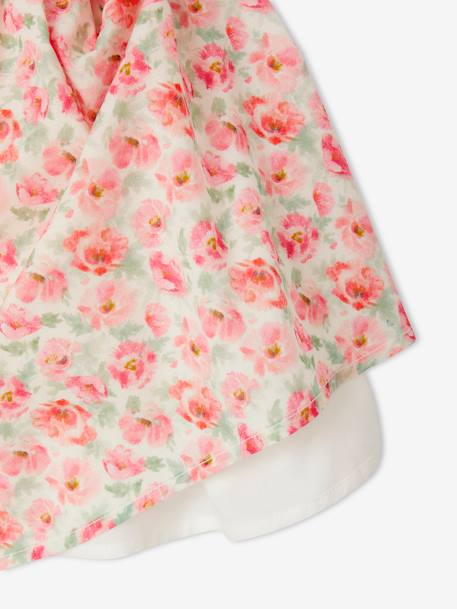 Jupe de cérémonie à fleurs fille ivoire imprimé - vertbaudet enfant 