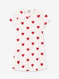 -Chemise de nuit "coeurs" fille en coton bio