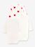 Lot de 3 bodies croisés manches longues coeurs bébé naissance en coton bio blanc - vertbaudet enfant 