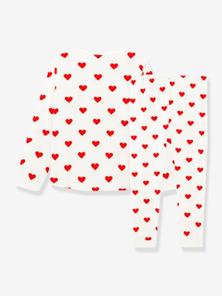 Pyjama coeur fille manches longues en coton bio motif coeurs - vertbaudet enfant 