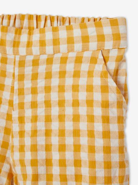 Ensemble tee-shirt et short vichy fille ivoire - vertbaudet enfant 