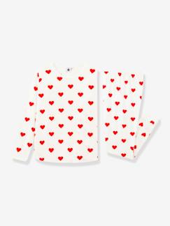 -Pyjama coeur fille manches longues en coton bio