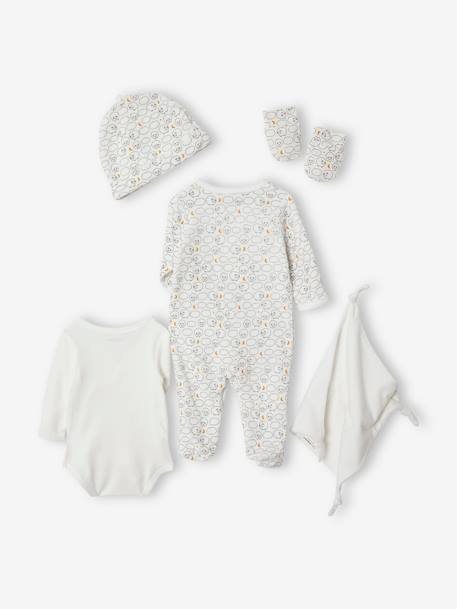 Kit naissance 6 pièces et sa valise ivoire imprimé - vertbaudet enfant 