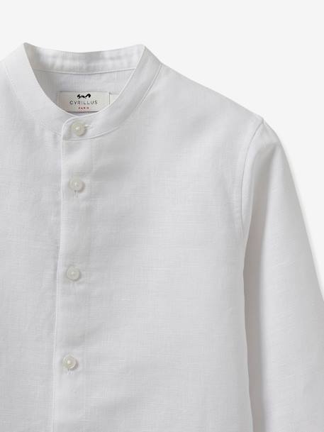Chemise - Collection Fêtes et Mariages Blanc+Rayé bleu/blanc - vertbaudet enfant 
