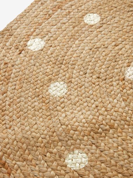 Tapis rond en jute à pois dorés BEIGE CLAIR UNI AVEC DECOR - vertbaudet enfant 