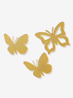 Linnengoed en decoratie-Decoratie-Set van 3 messing vlinders