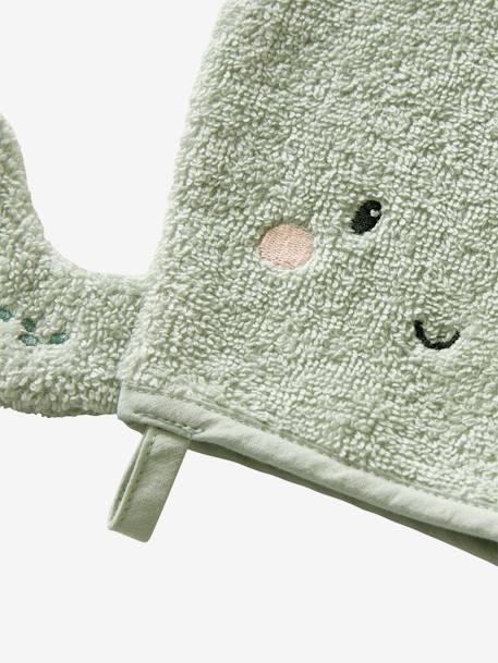 Set van 2 washandjes ONDER DE OCEAAN blauw+saliegroen - vertbaudet enfant 