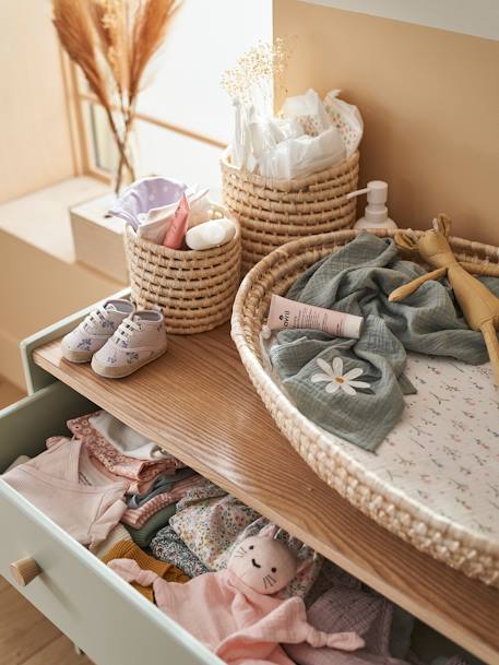 Commode avec poignées personnalisables LIGNE CONFETTI blanc+Vert - vertbaudet enfant 