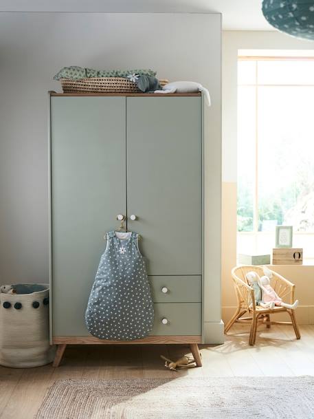 Armoire 2 portes CONFETTI blanc+Vert - vertbaudet enfant 