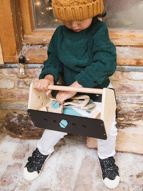 Boîte à outils du bricoleur en bois FSC® noir - vertbaudet enfant 