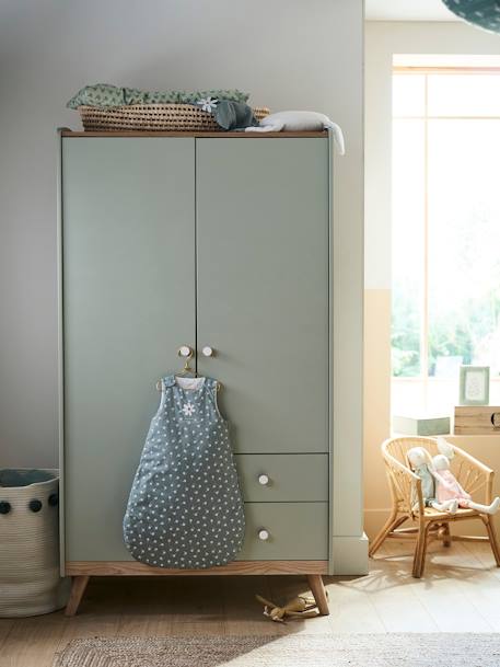 Armoire 2 portes CONFETTI blanc+Vert - vertbaudet enfant 