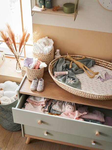 Commode avec poignées personnalisables LIGNE CONFETTI blanc+Vert - vertbaudet enfant 