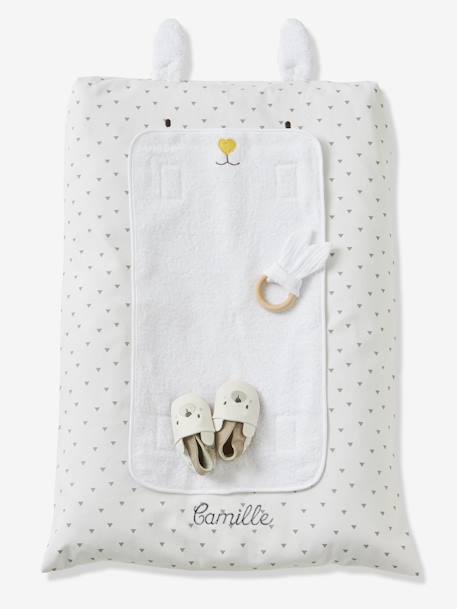 Housse matelas à langer personnalisable Lapin BLANC IMPRIME - vertbaudet enfant 