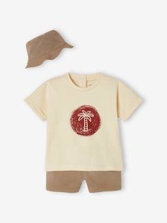 Baby-Babyset met shirt, kort broekje en hoedje