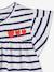 Jersey babyjurk koninklijk blauw met stepen+rozen - vertbaudet enfant 