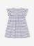 Jersey babyjurk koninklijk blauw met stepen+rozen - vertbaudet enfant 