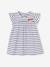Jersey babyjurk koninklijk blauw met stepen+rozen - vertbaudet enfant 