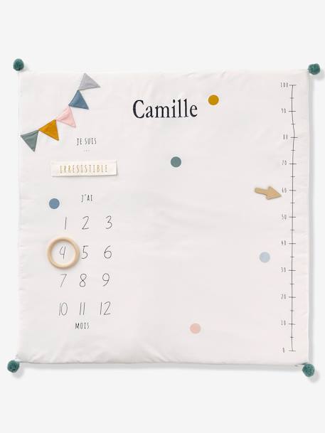 Tapis photo bébé personnalisable écru / vert - vertbaudet enfant 