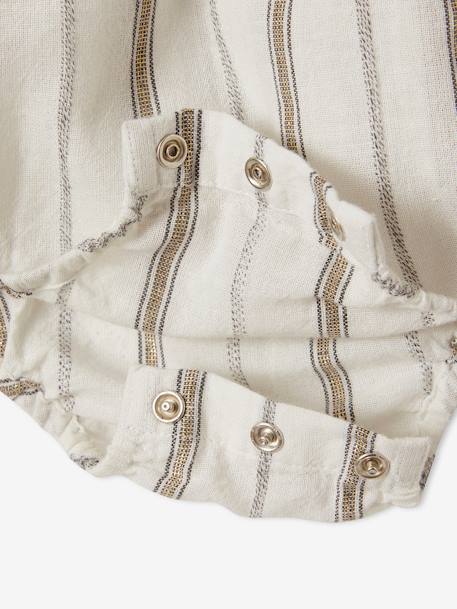 Combinaison courte bébé rayée ivoire rayé - vertbaudet enfant 