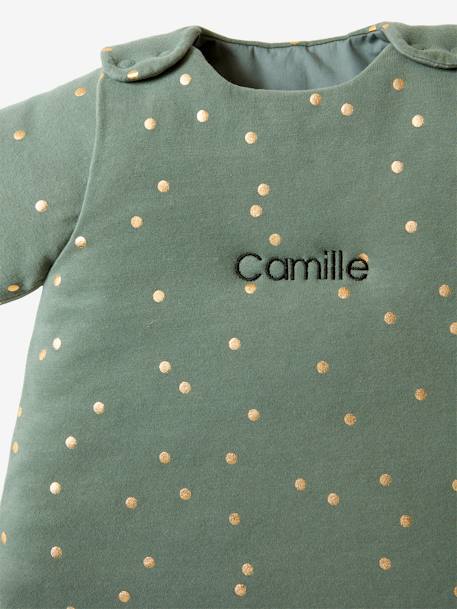 Gigoteuse hiver manches amovibles GREEN FOREST écru / pois doré+vert - vertbaudet enfant 