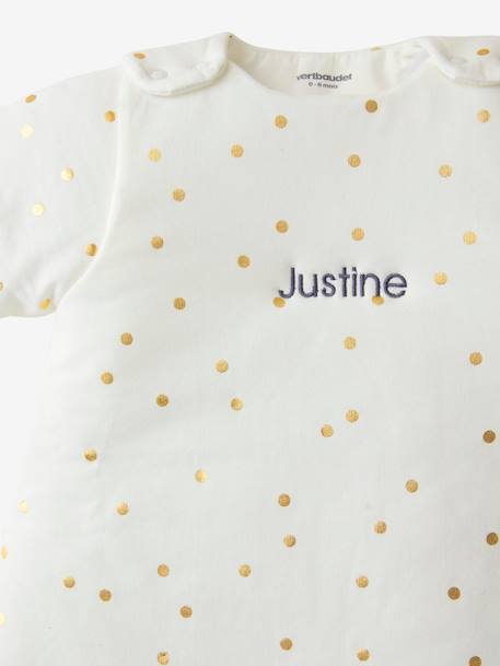 Gigoteuse hiver manches amovibles GREEN FOREST écru / pois doré+vert - vertbaudet enfant 