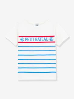Jongens-T-shirt, poloshirt, souspull-Katoenen jongensshirt met korte mouwen PETIT BATEAU