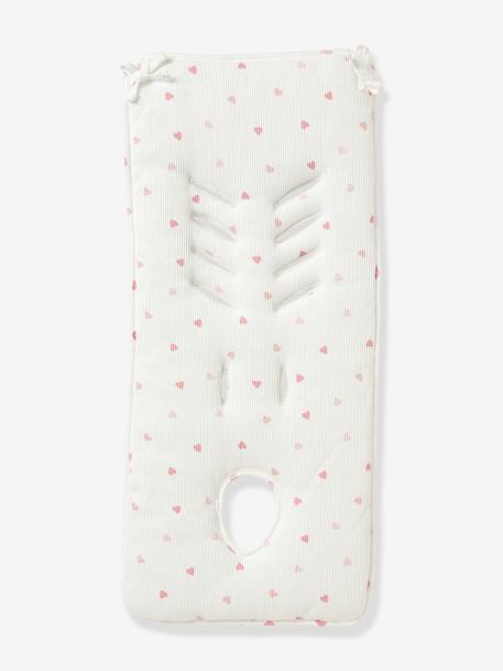 Protection réversible pour assise de poussette imprimé coeurs+marine imprimé étoiles - vertbaudet enfant 