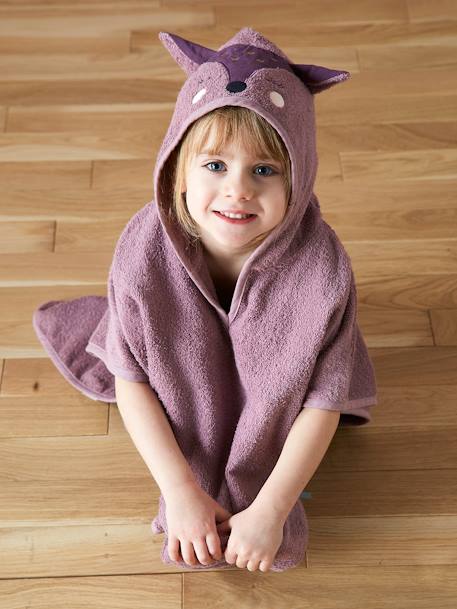 Poncho de bain personnalisable Biche parme - vertbaudet enfant 