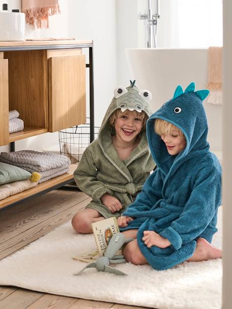 Peignoir enfant Dinosaure personnalisable BLEU MOYEN - vertbaudet enfant 