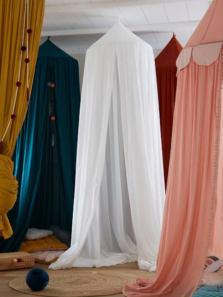 Ciel de lit en tulle à paillettes rose poudré - vertbaudet enfant 