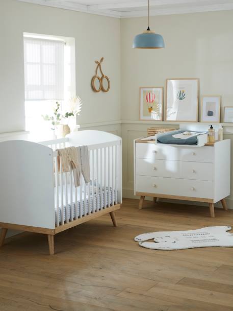 Commode avec poignées personnalisables LIGNE CONFETTI blanc+Vert - vertbaudet enfant 