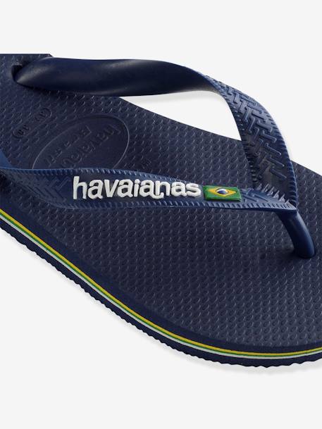 Teenslippers voor kinderen Brasil logo HAVAÏANAS inkt+marineblauw/wit - vertbaudet enfant 