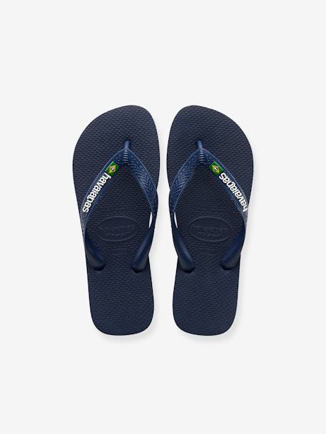 Teenslippers voor kinderen Brasil logo HAVAÏANAS inkt+marineblauw/wit - vertbaudet enfant 
