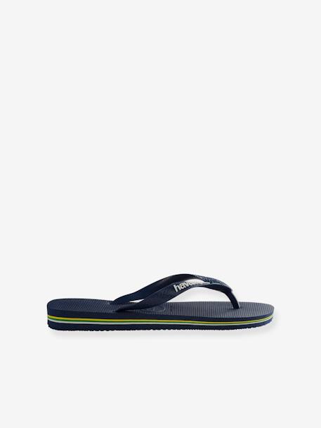 Teenslippers voor kinderen Brasil logo HAVAÏANAS inkt+marineblauw/wit - vertbaudet enfant 