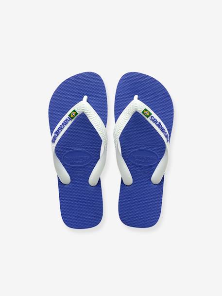 Teenslippers voor kinderen Brasil logo HAVAÏANAS inkt+marineblauw/wit - vertbaudet enfant 