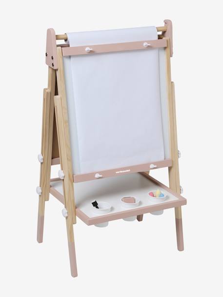 Tableau pliable et réglable en hauteur 3 en 1 en bois FSC® multicolore+Rose - vertbaudet enfant 