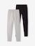 Lot de 2 leggings fille Basics anthracite+gris chiné+noir+lot gris anthracite + bleu mar - vertbaudet enfant 