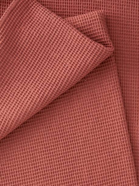 Couvre-lit nid d'abeille gaufrette bleu vert+terracotta - vertbaudet enfant 