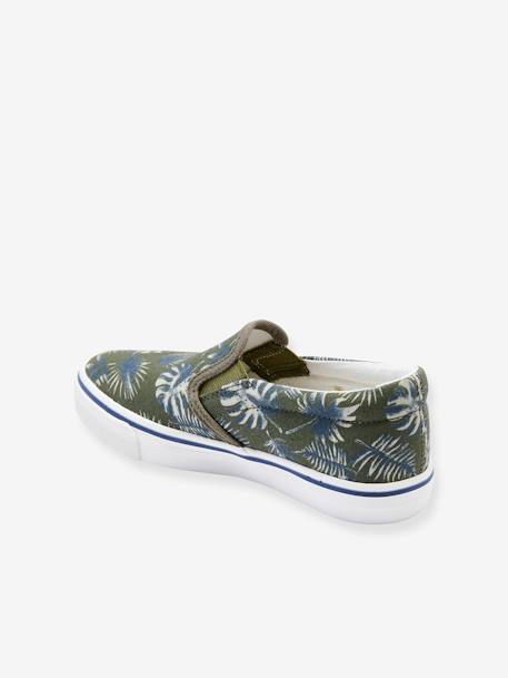Baskets slip-on garçon kaki imprimé tropical - vertbaudet enfant 