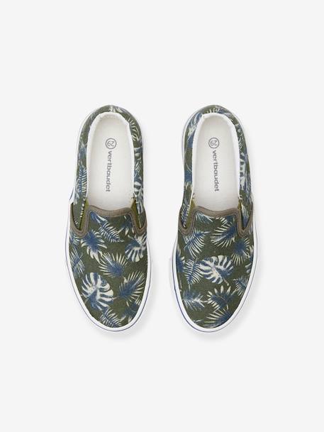 Baskets slip-on garçon kaki imprimé tropical - vertbaudet enfant 