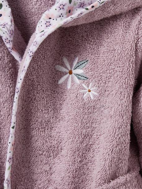 Peignoir de bain bébé personnalisable Fleurettes violet - vertbaudet enfant 