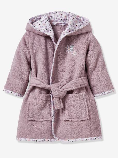 Peignoir de bain bébé personnalisable Fleurettes violet - vertbaudet enfant 